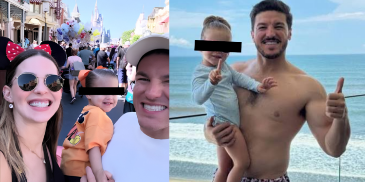 Collage: Left a Smiling Family in a Crowded Theme Park Street with Balloons; Right a Shirtless Man at the Beach Holding a Child, Both with Black Eye Bars. › Regiadísticas